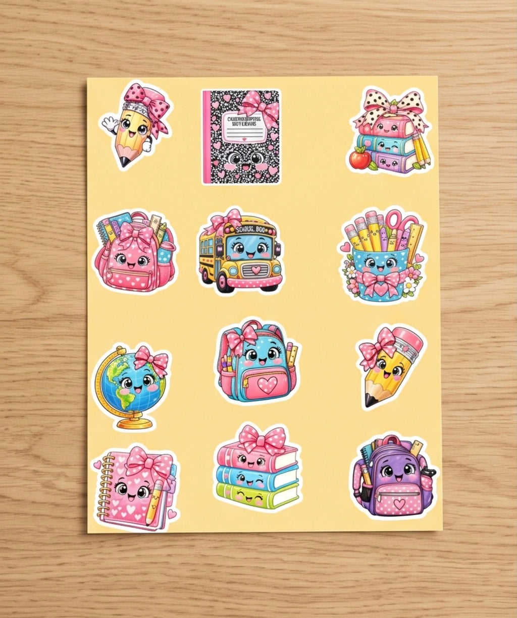 Cutie School Themed Sticker Sheet