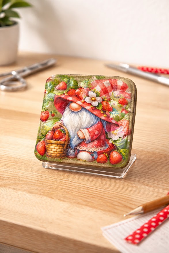 Strawberry Gnome Harvest Coaster🍓