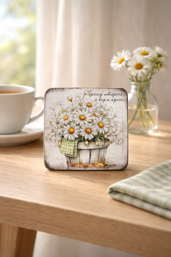 Spring Whispers Daisy Coaster🌼