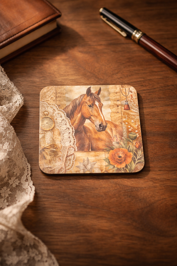 Vintage Lace & Saddle Coaster🐴