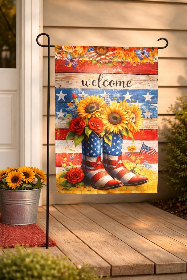 Welcome Patriotic Boots Garden Flag 🤠✨