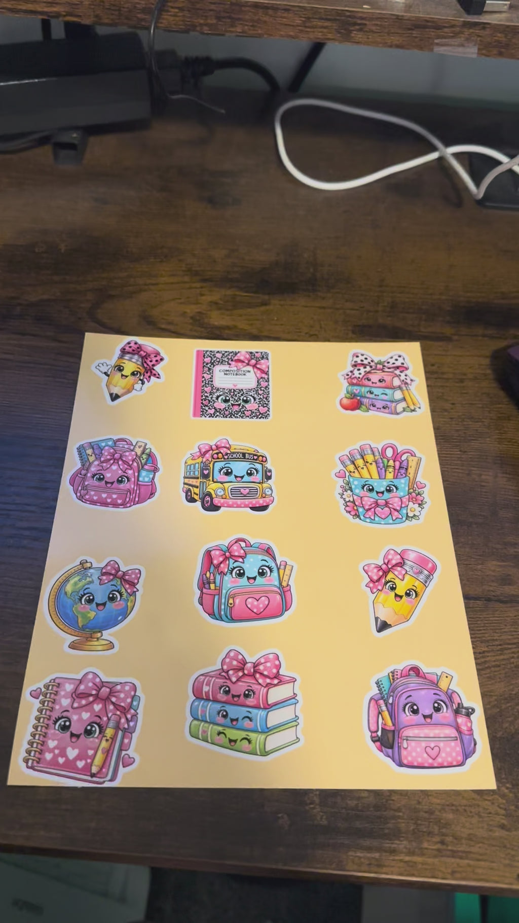 Cutie School Themed Sticker Sheet