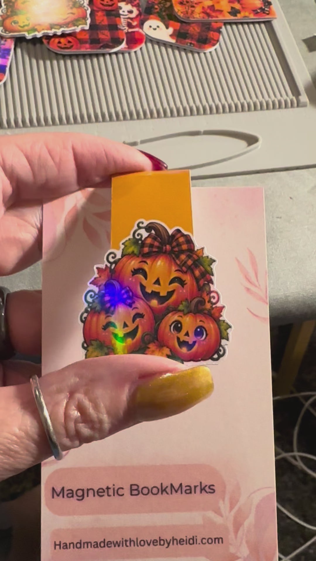 Cutie Pumpkins Magnetic Bookmark