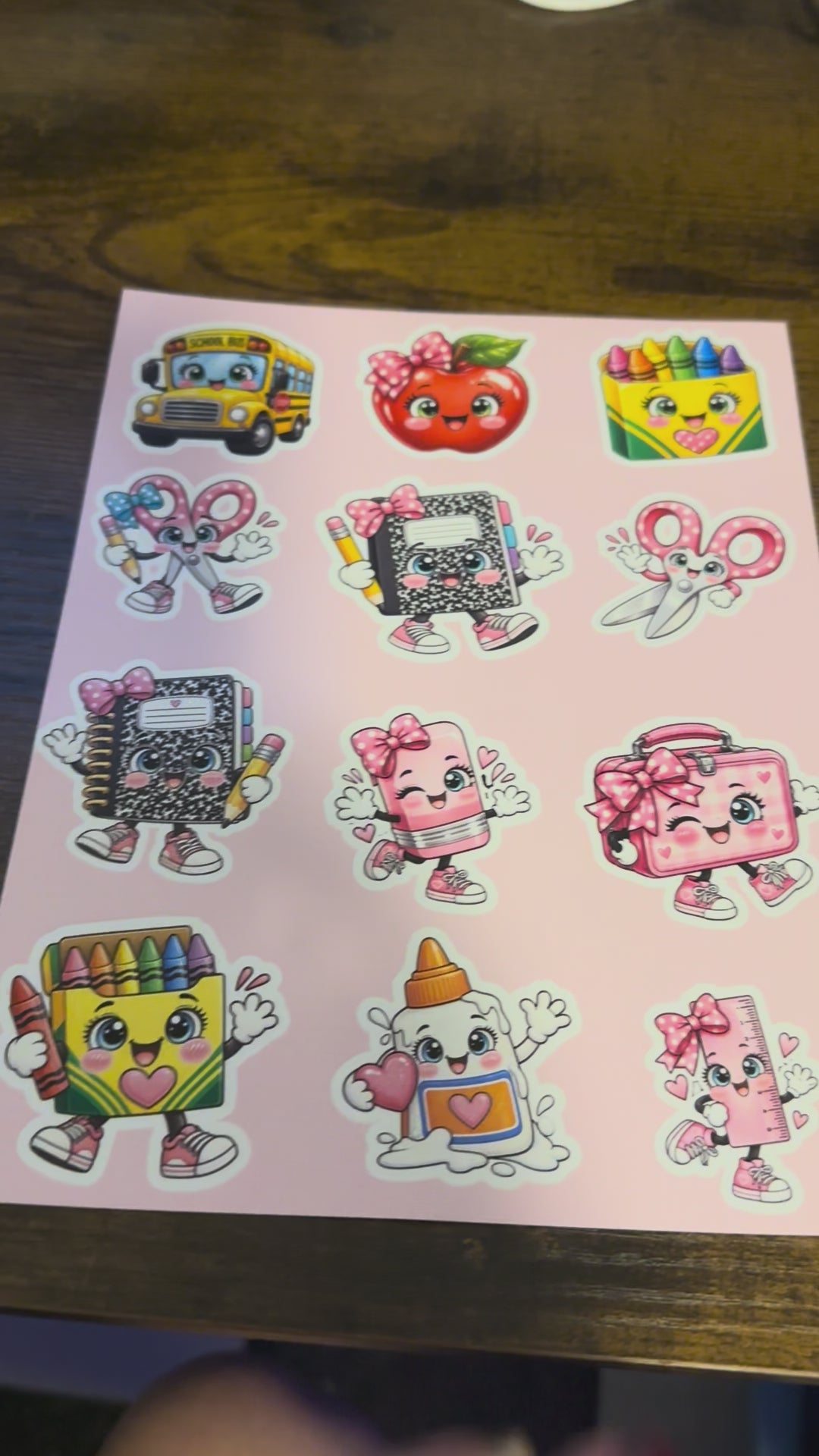 Girlie Girl Cutie School Themed Sticker Sheet