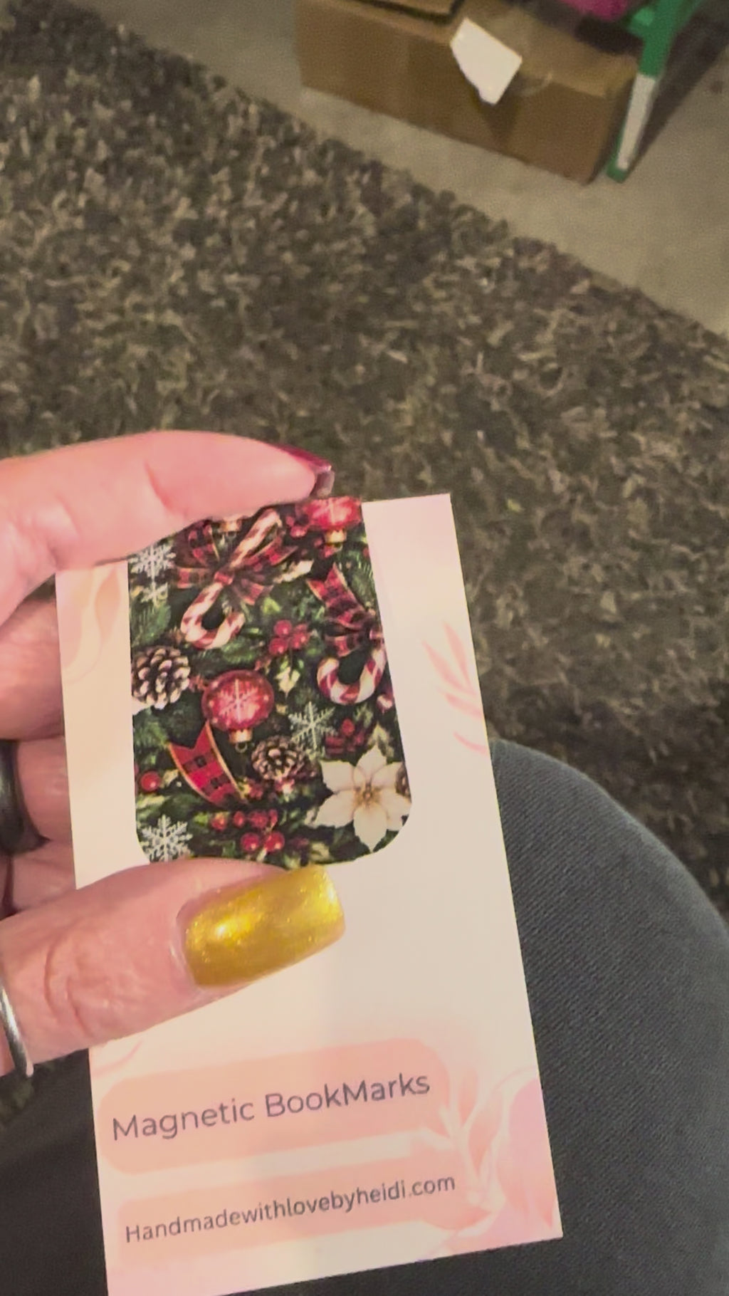Candy Cane Christmas Magnetic Bookmark