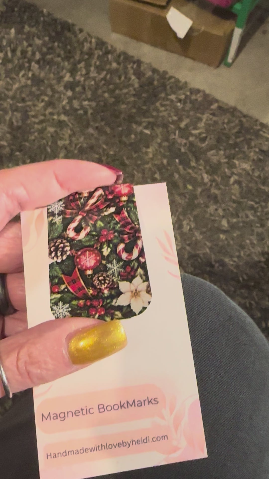 Candy Cane Christmas Magnetic Bookmark