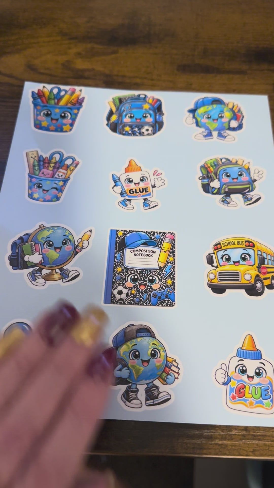 School Supply Smiles Sticker Sheet